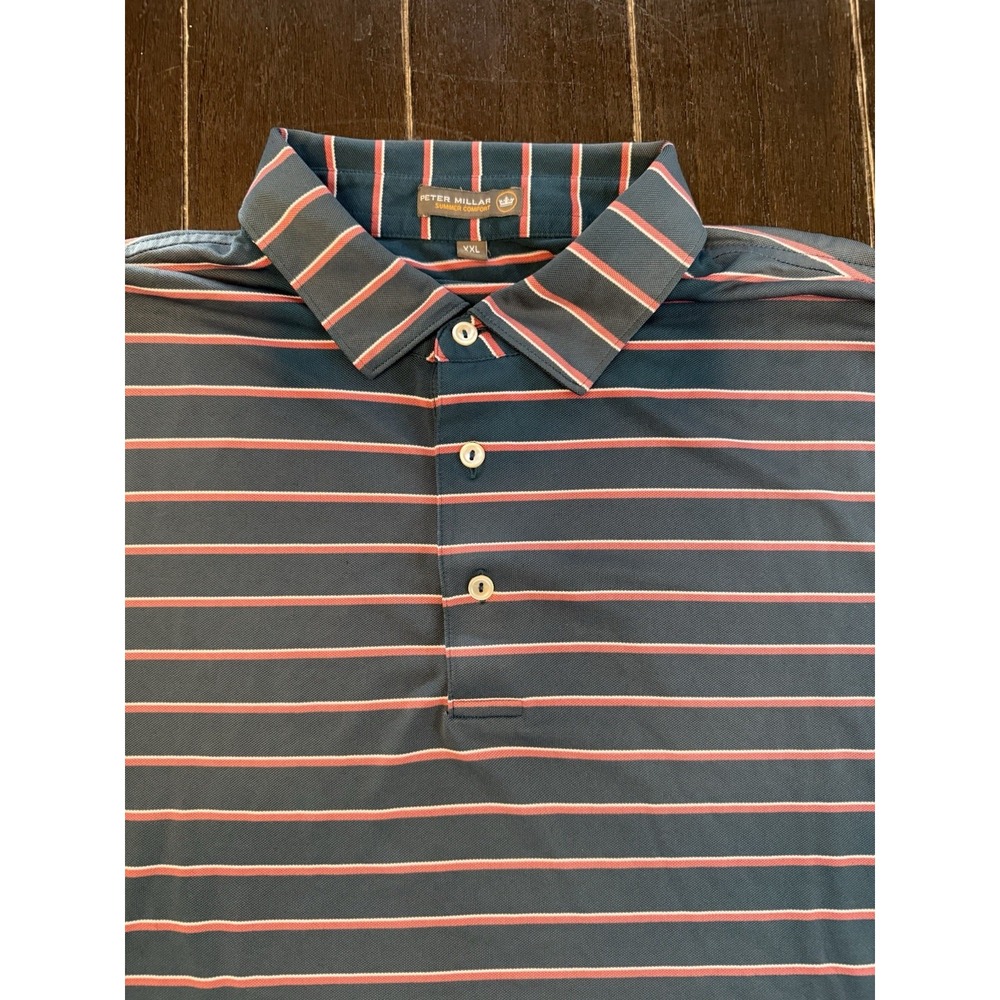 Peter Millar Summer Comfort Brae Burn Country Club Polo Men's XXL Striped